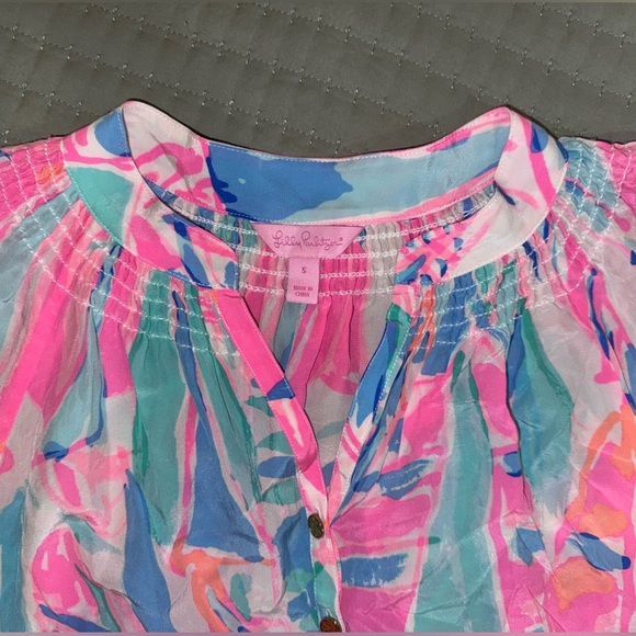 Lilly Pulitzer Elsa “Out To Sea” Top Women’s silk top Size Small VVGUC - Picture 11 of 13